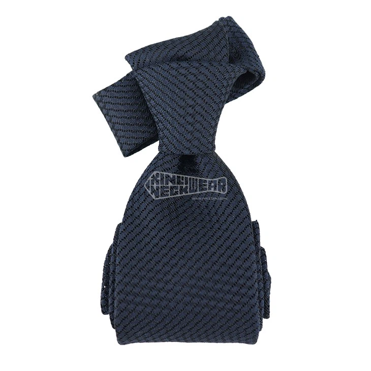 Navy Grenadine Silk Tie